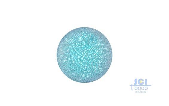 高分子鏈交織形成的網狀空心球