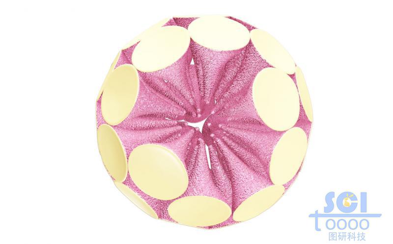 锥形纳米颗粒向心团聚成微球状