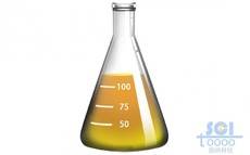 带液体和刻度的锥形瓶