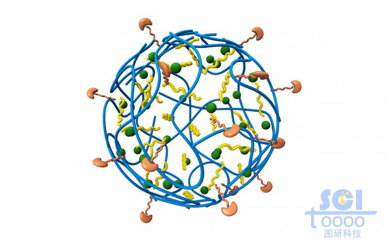 柔软带小分子基团的高分子链段团聚成的空心纳米球