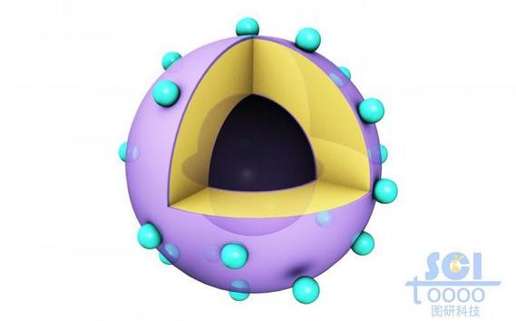 cNGQ-PS的空心纳米粒子