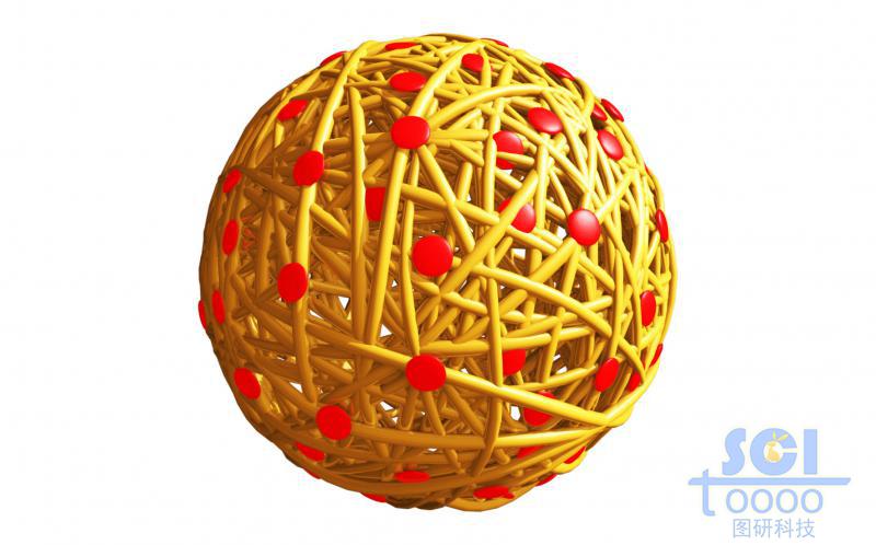 高分子链段交联形成的笼状空心球壳