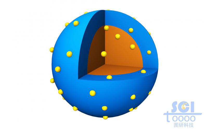 内外镶嵌小基团的核壳双层结构
