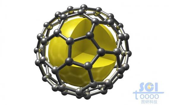 表面附着石墨烯/富勒烯的八分之一纳米球