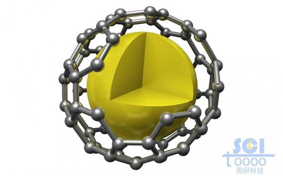 表面附着石墨烯/富勒烯的八分之一切口的纳米球