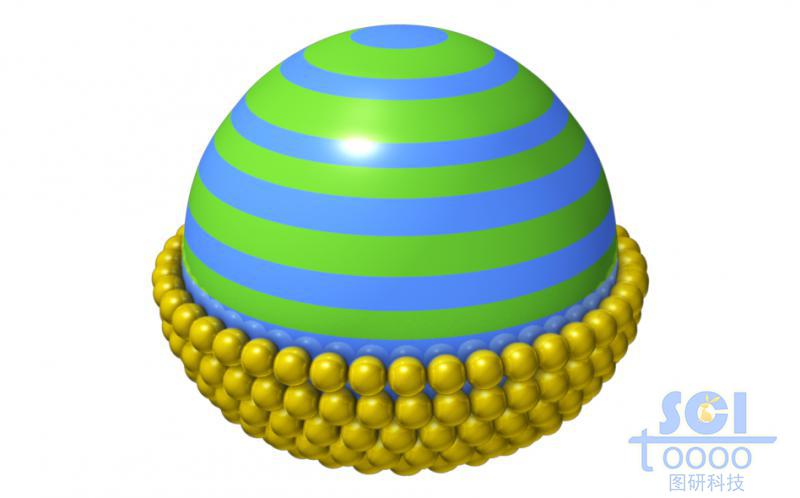 两种高分子结构形成的球状聚合物底部呈现小球堆积状