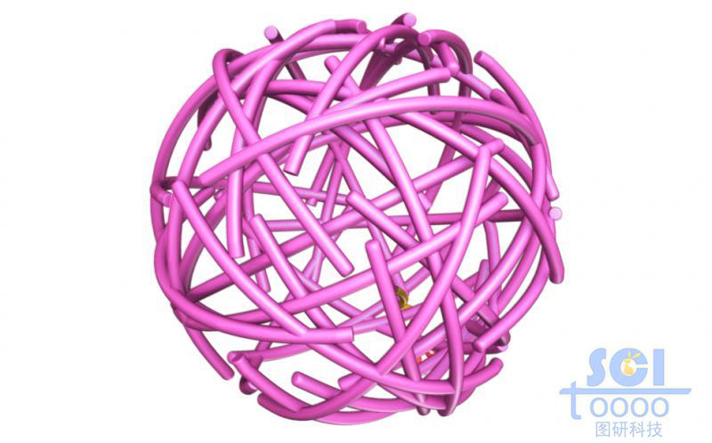 高分子链段缠绕的笼状纳米球