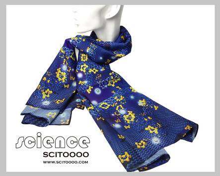【与石墨烯纠缠的纳米碳管】复合缎面方雪纺丝巾/围脖围巾/个性设计巧搭配 scitoooo