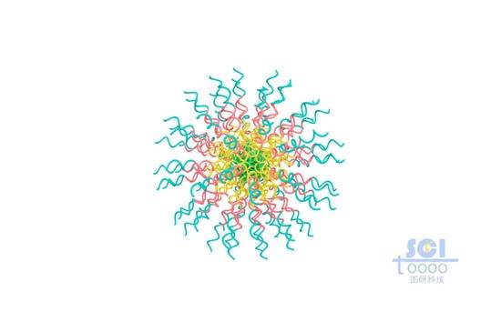 高分子链段堆积的纳米球