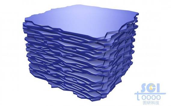 整齐堆叠的石墨烯片层/高分子/纳米聚合物片层