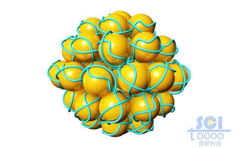 高分子链段聚拢缠绕的纳米簇