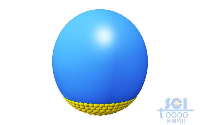高分子聚合球底部呈现小球堆积状