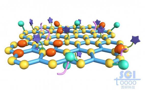 负载小分子基团和分子链段的石墨烯片